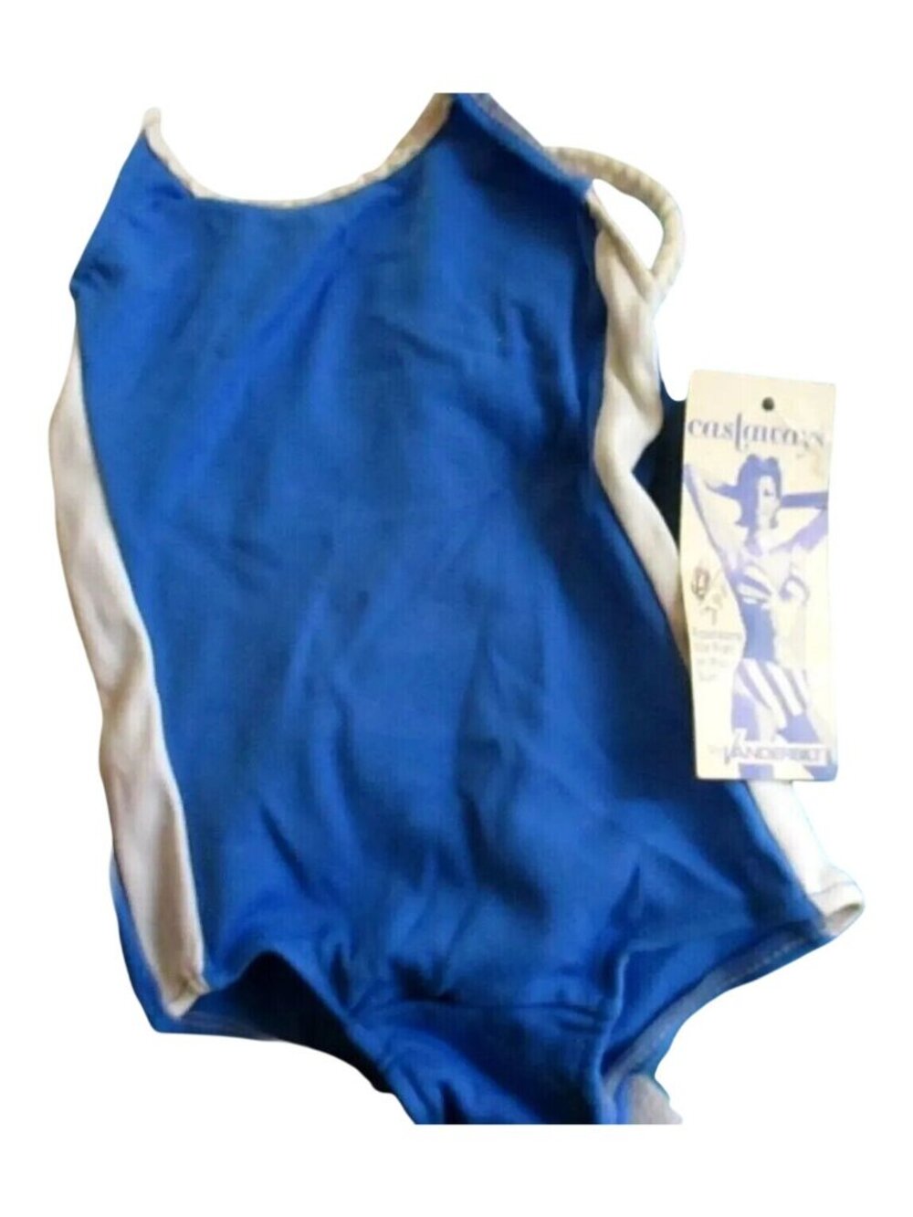 Girls 3 3T Vintage 1980's Swimsuit Blue 1 Piece swim suit Castaways New With Tag
